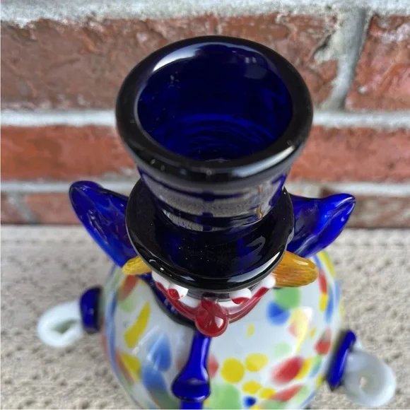 Vintage Art Glass Clown Figurine Taper Candle Holder - Picture 11 of 15